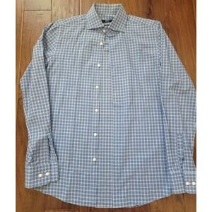 Hugo Boss Men's‎ Shirt Button-Front Long Sleeve Sharp Fit Blue and White Stripes